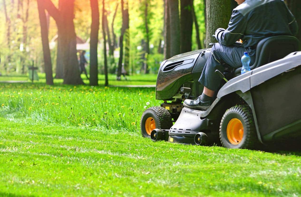 utiliser un tracteur tondeuse pour votre pelouse mais aussi pour débroussailler